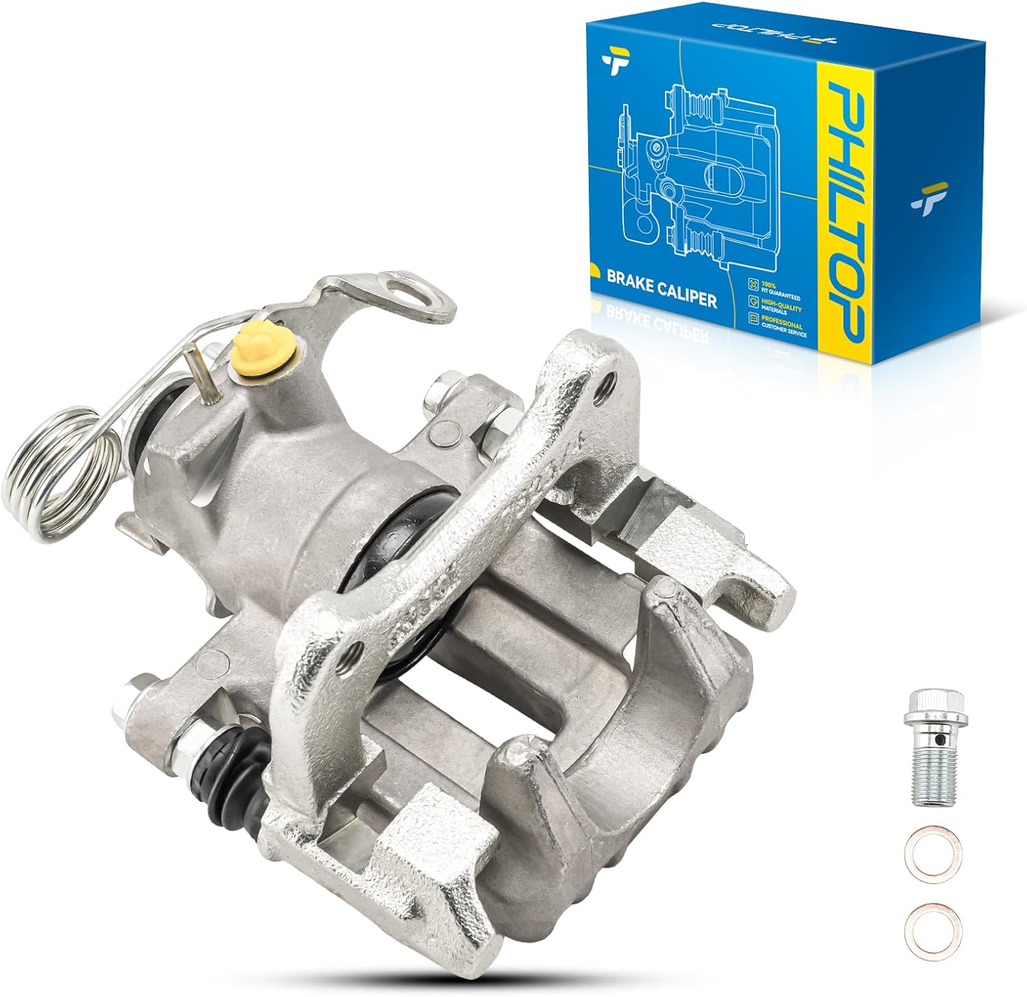 PHILTOP Rear Left Brake Caliper Compatible with 1998-2005 Passat, 1998-2001 A4, 1998-2004 A6, 19-B2109