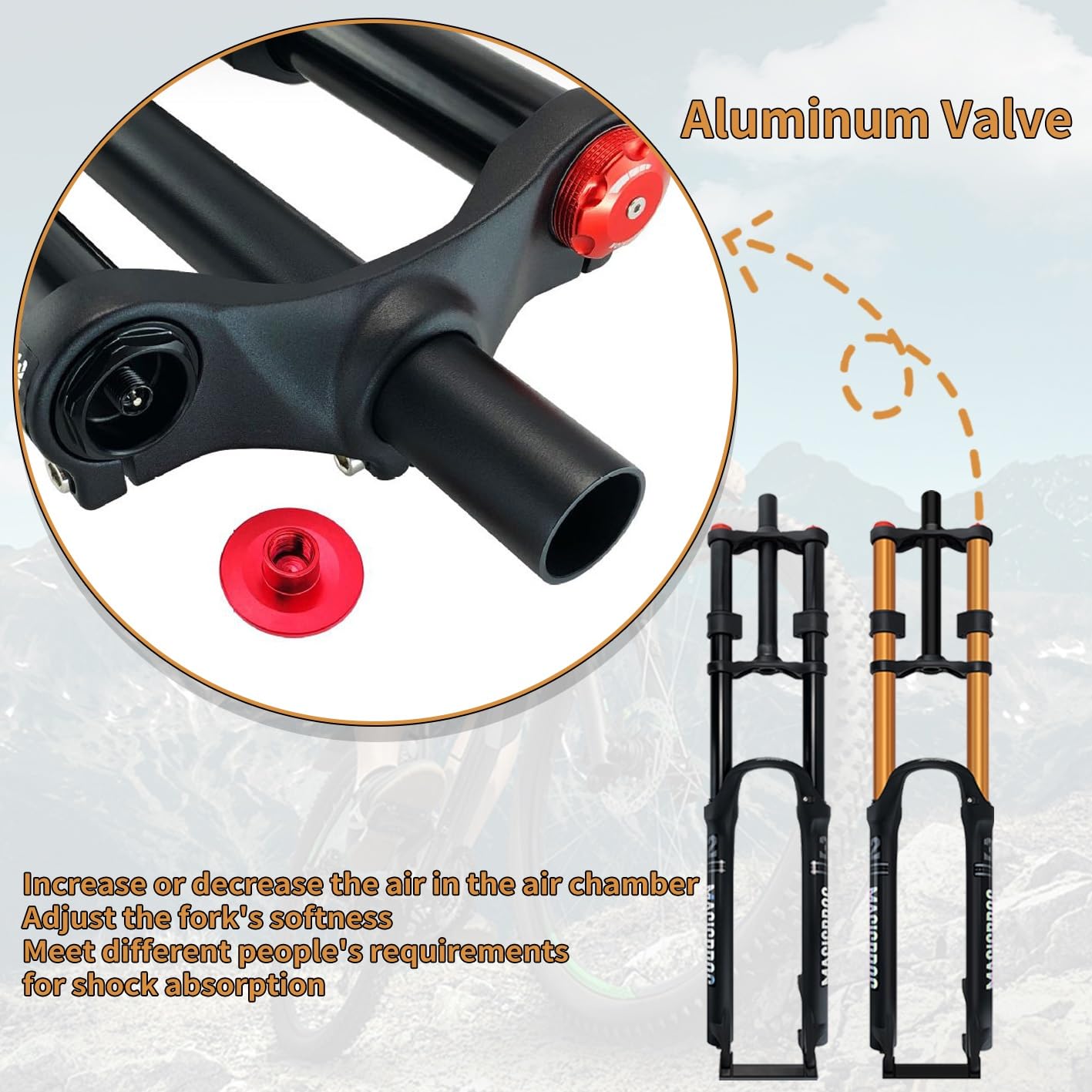 Downhill MTB Luftfedergabel 26/27,5/29 Zoll – 140 Mm Federweg, 1-1/8 Zoll Gerader Schaft, Schnellspanner
