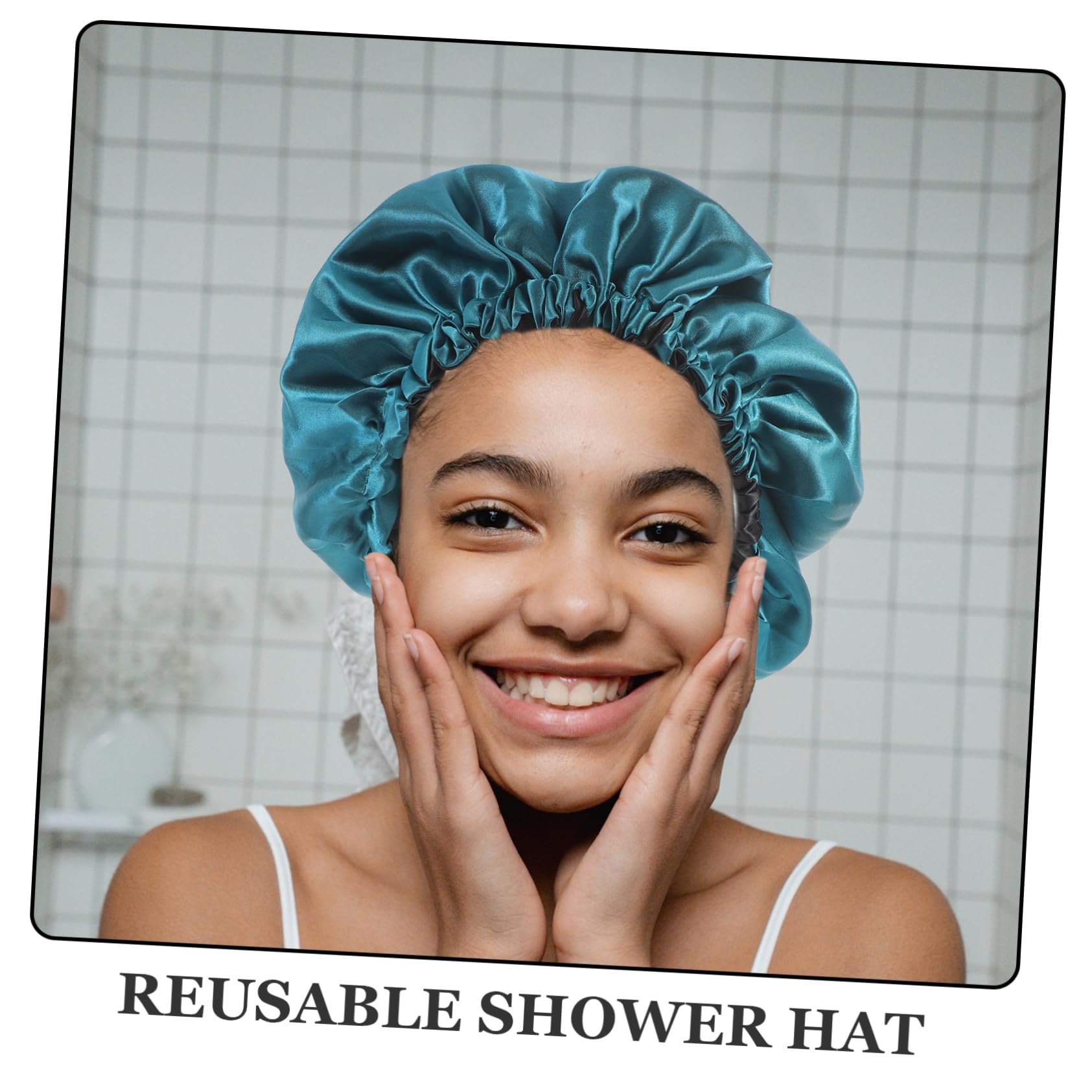 Healeved 5stücke Duschhaube Damen Elastische Wiederverwendbare Badekappe Für Frauen Stylische Haarabdeckung Aus Satin Für Haarlängen Und Dicken Universelle Passform Für Verschiedene