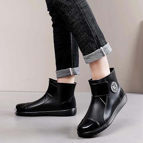Miniatura 5 de Hsttgsr Botas de lluvia para mujeres y hombres, botas de goma impermeables para hombre, botas de jardín antideslizantes, zapatos de pesca ligeros