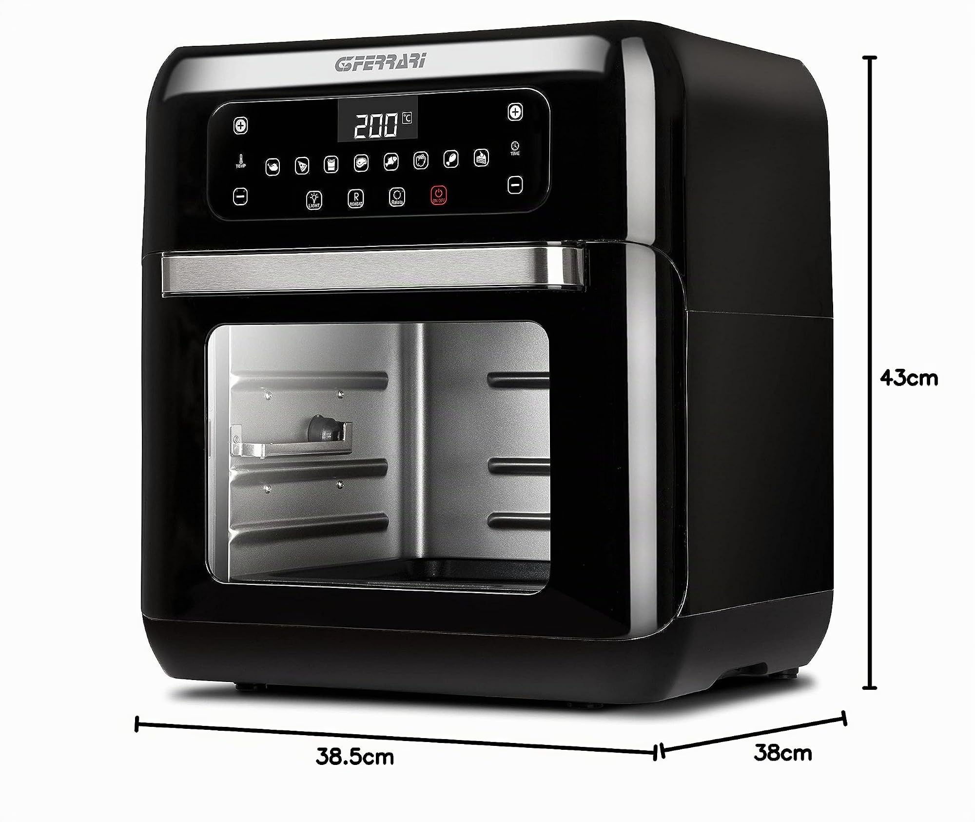 G3 Ferrari G10136-Friggisano 2.0 - Horno Air Fryer, 1500 W, 11 litros, plástico, negro