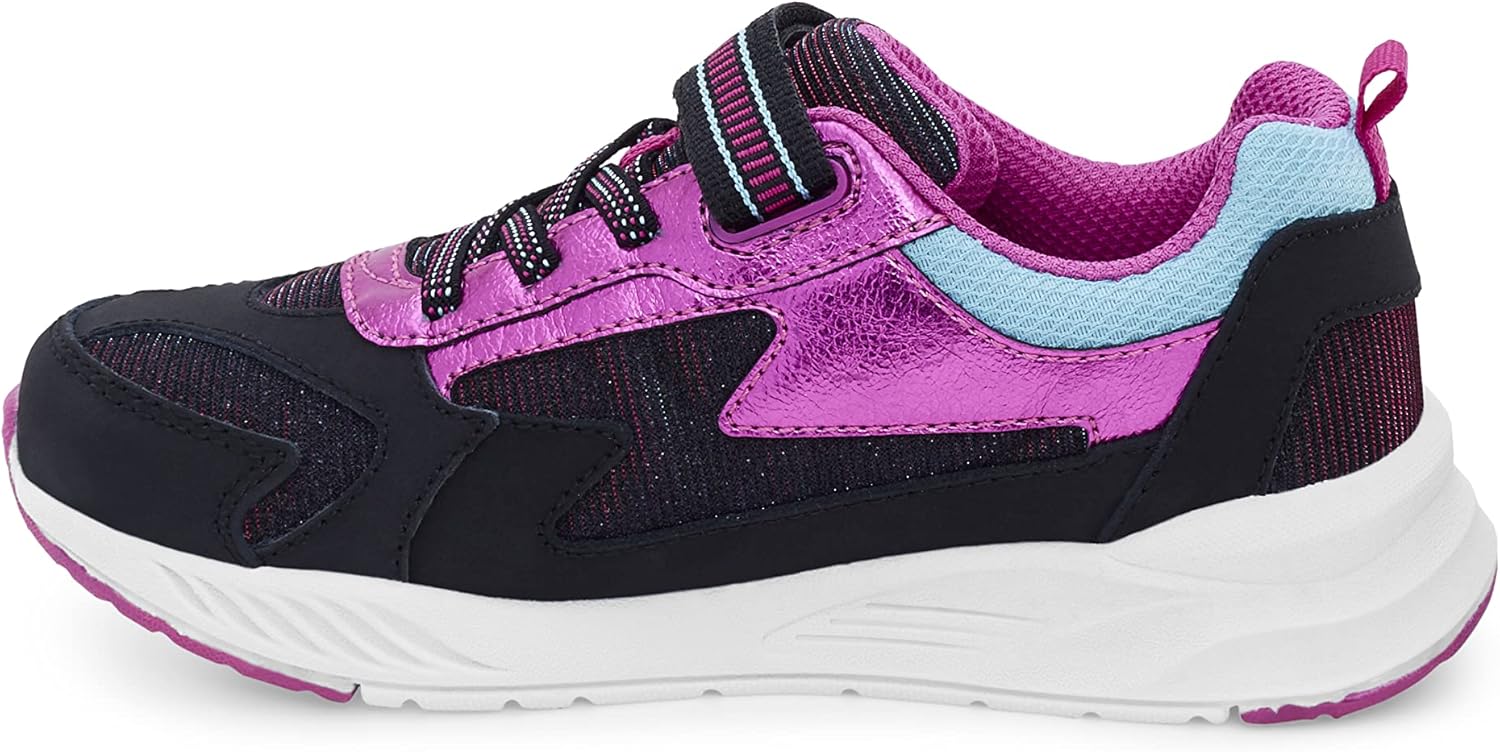 Stride Rite Girls Lighted Cosmic-Adapt Sneaker, Black Multi, 2 X-Wide Little Kid