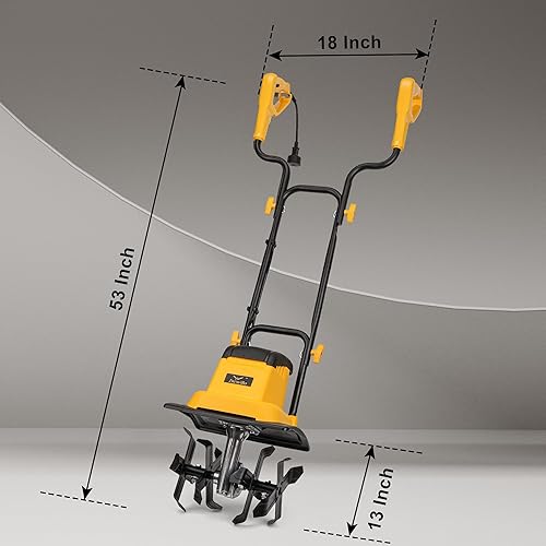Miniatura 4 de 8.5AMP 12 pulgadas cultivador con cable de 8 pulgadas de profundidad Rototillers para jardinería, 360 RPM eléctrica Jardín con zócalo LT-201D