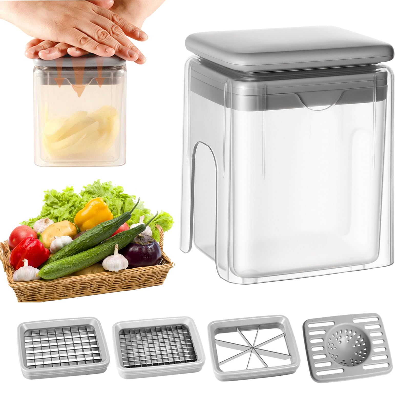 Picadora de alimentos Picadora manual multifunción 4 en 1 con contenedor