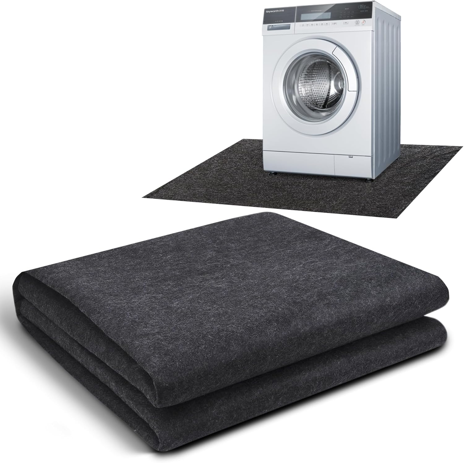 Washing Machine Mat 60 x 36 Inches, Absorbent Felt Waterproof Floor Protector for Washer, Dryer, Fridge, Freezer, Noise Reducing, Cuttable Home Appliance Mat