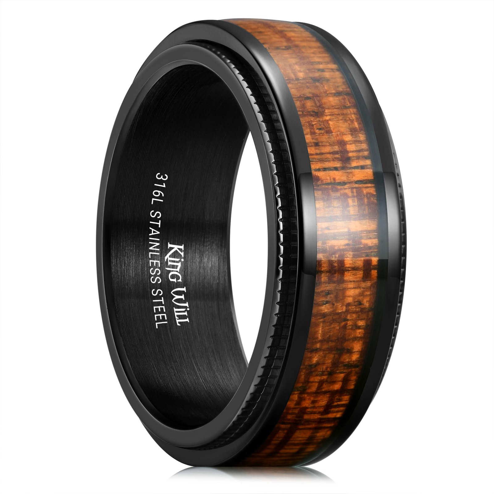 King Will 316L Stainless Steel Spinner Ring for Men Women- 8mm Width Fidget Ring with Dragon/Celtic Knot Pattern, Stress Anxiety Relief Comfort Fit Wedding Band
