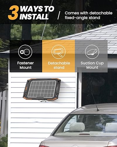 Miniatura 6 de BALDR 12V Solar Battery Charger, 13W Waterproof Dual Sided Battery Maintainer, IP67 MPPT Trickle Charger for Car, Trailer, Lawn Mower, Boat