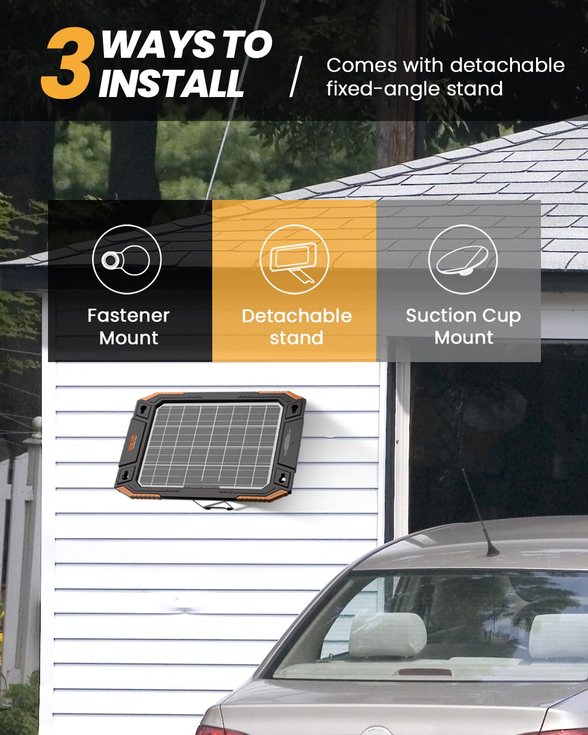 BALDR Caricabatteria e mantenitore a energia solare da 13 W 12 V, regolatore di carica MPPT intelligente integrato, impermeabile, (VR1213)