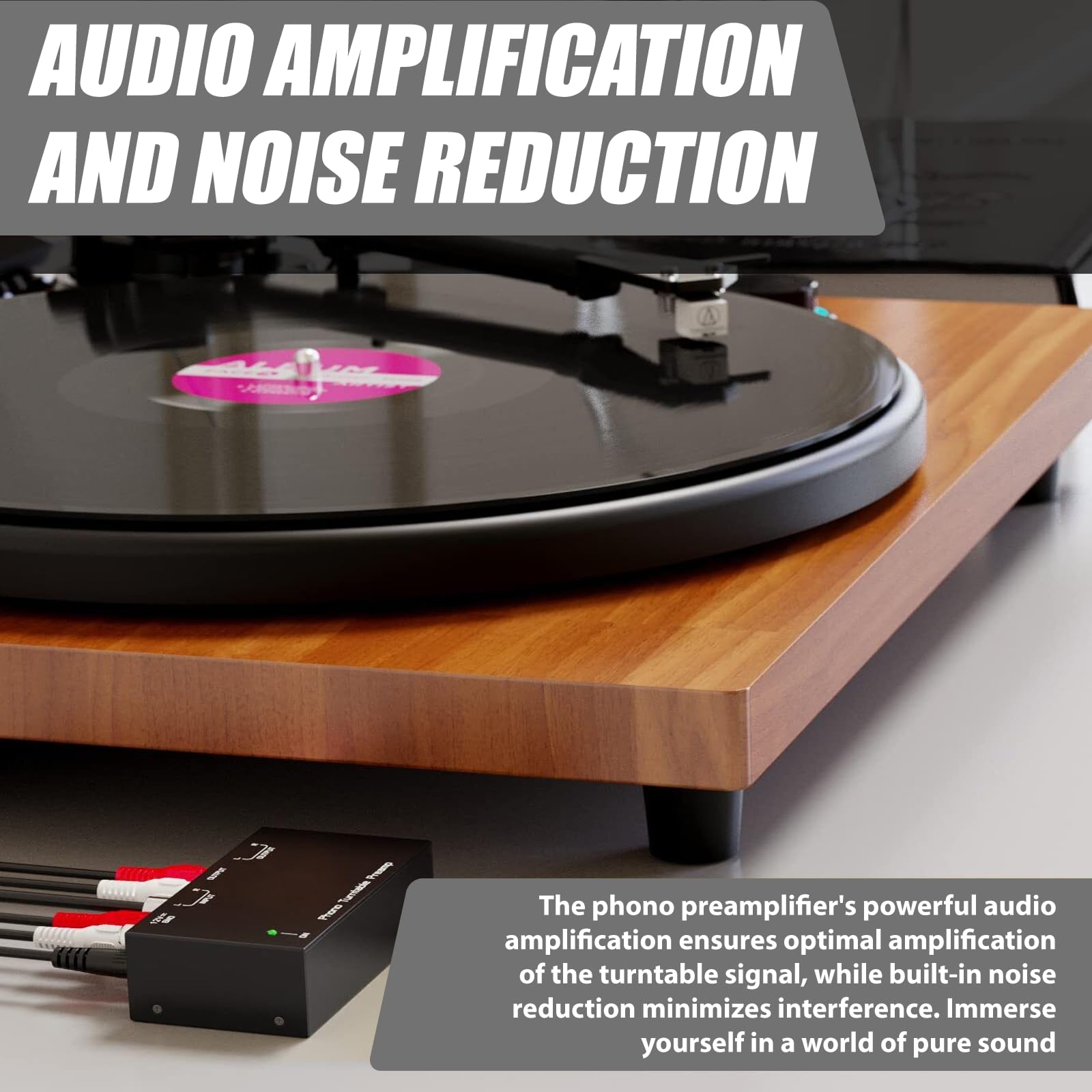Preamplificador De Fono,Preamplificador De Tocadiscos,Mini Preamplificador para Tocadiscos,Preamplificador De Fonógrafo Estéreo De Audio para Tocadiscos