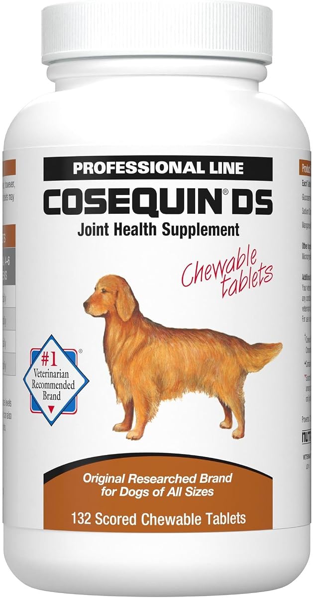 Nutramax Cosequin Suplemento articular para perros, tabletas masticables, 132 ct | Apoyo articular, glucosamina + condroitina para perros, tabletas fáciles de masticar, todas las razas y tamaños, todas las edades