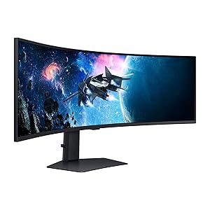 SAMSUNG 49 Odyssey G9 Series DQHD 1000R Curved Gaming Monitor, 1ms(GtG), VESA DisplayHDR 1000, 240Hz, AMD FreeSync Premium Pro, Height Adjustable Stand, Ultrawide Screen, LS49CG954ENXZA, 2024