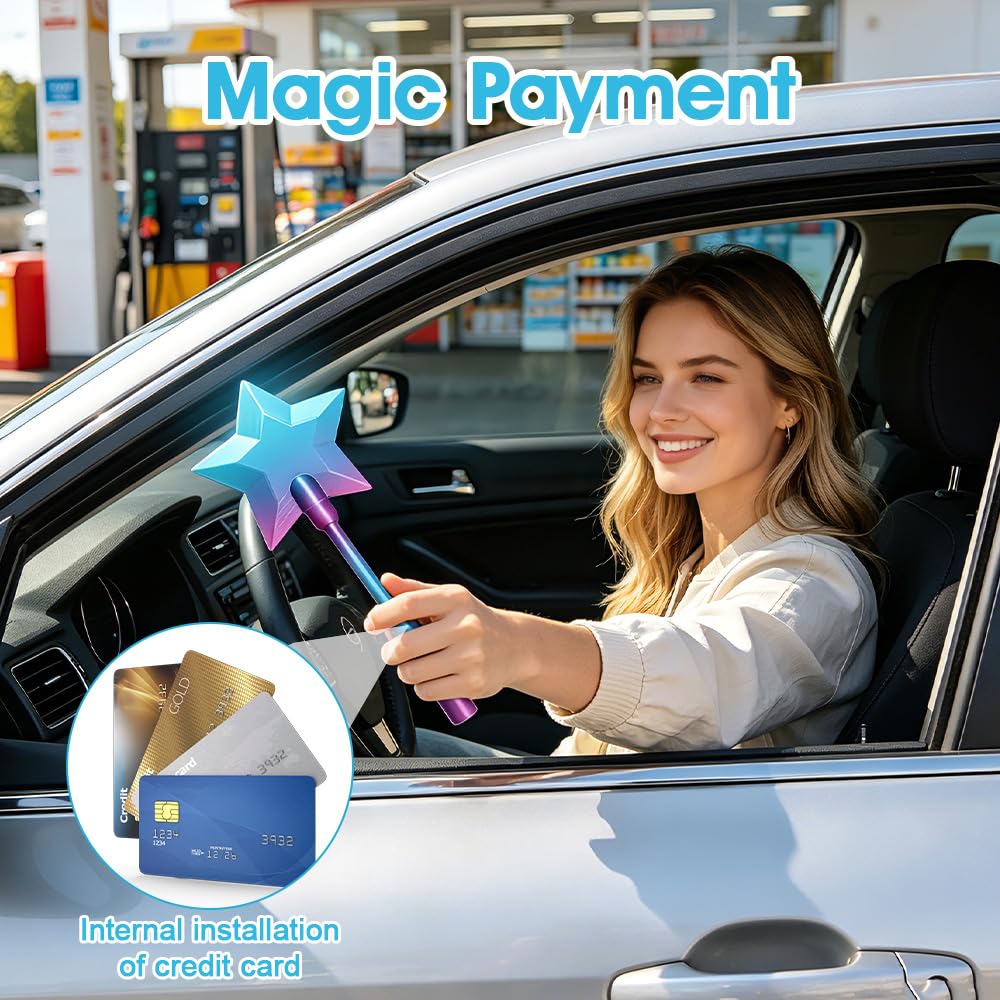 Foreverup Magiczna różdżka do kart kredytowych, magiczna różdżka, karta płatnicza, druk 3D, czarodziejskie różdżki dla nastolatków, dorosłych, innowacyjny dodatek do płatności na rave i figle