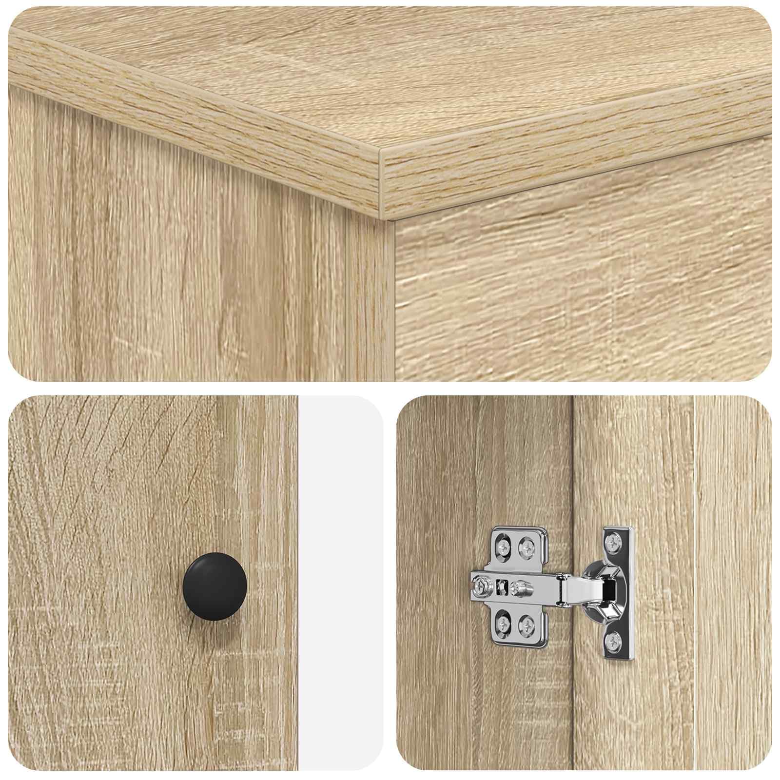 Szafka pod umywalkę, dąb Sonoma, materiał drewnopochodny, 56 x 37,5 x 81 cm, miejsce do przechowywania, mebel łazienkowy, szafka pod umywalkę, komoda do łazienki, dla gości, organizer do WC