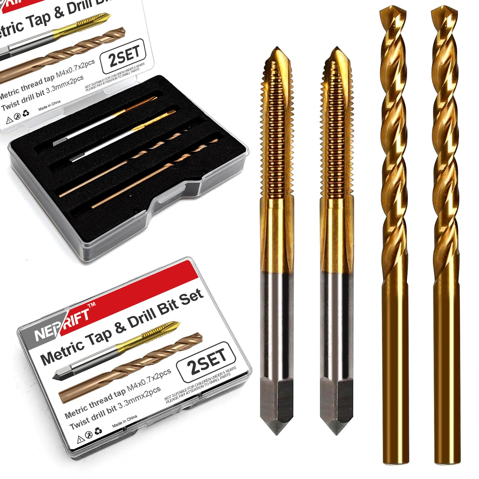 M4 Tap & M35 Cobalt Drill Bit Set - Heavy Duty -1 M4 Tap & M35 Cobalt Drill Bit Set - Heavy Duty -1