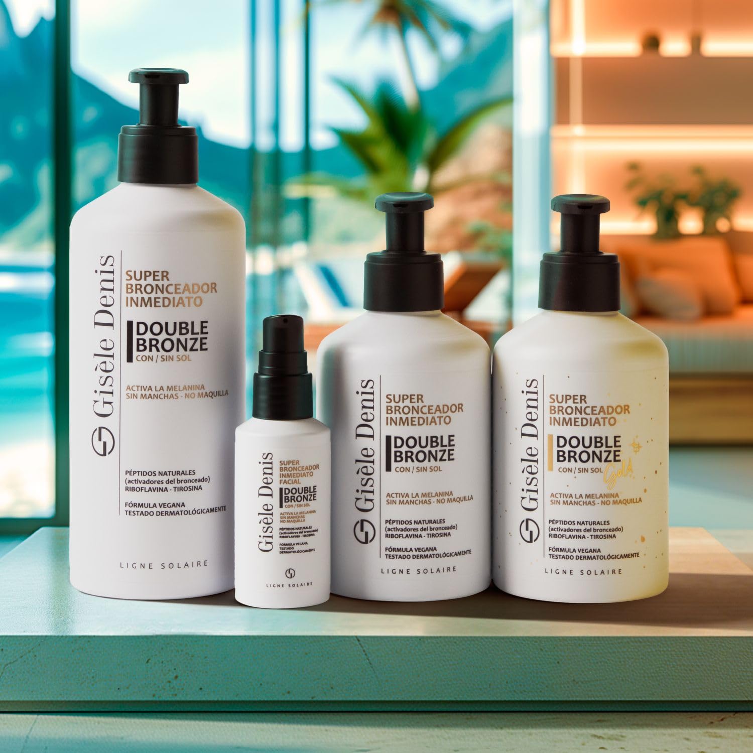 GISÈLE DENIS - Double Bronze Super Instant Tanning Pack, Viso 40 ml + Corpo 250 ml, Crema Abbronzante, Acceleratore di Abbronzatura, Crema Solare Abbronzante, Profumazione Gradevole, Formula Vegana