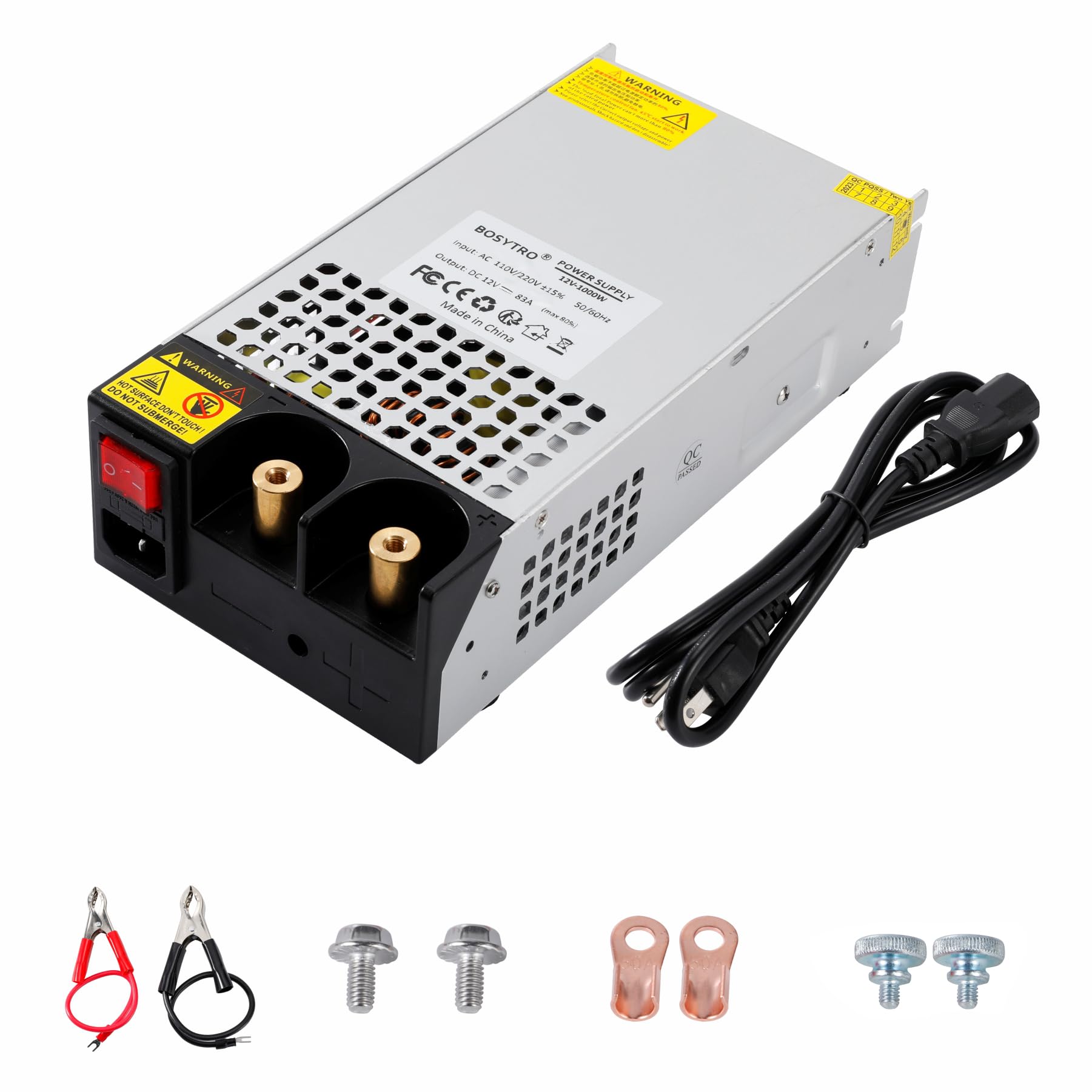 Schaltnetzteil 12V 83A 1000W Netzteil Transformator Power Supply Trafo 230v auf 12v Netzteil SMPS für LED Streifen, CCTV, Radio, Elektronische Instrumente, Labornetzteil