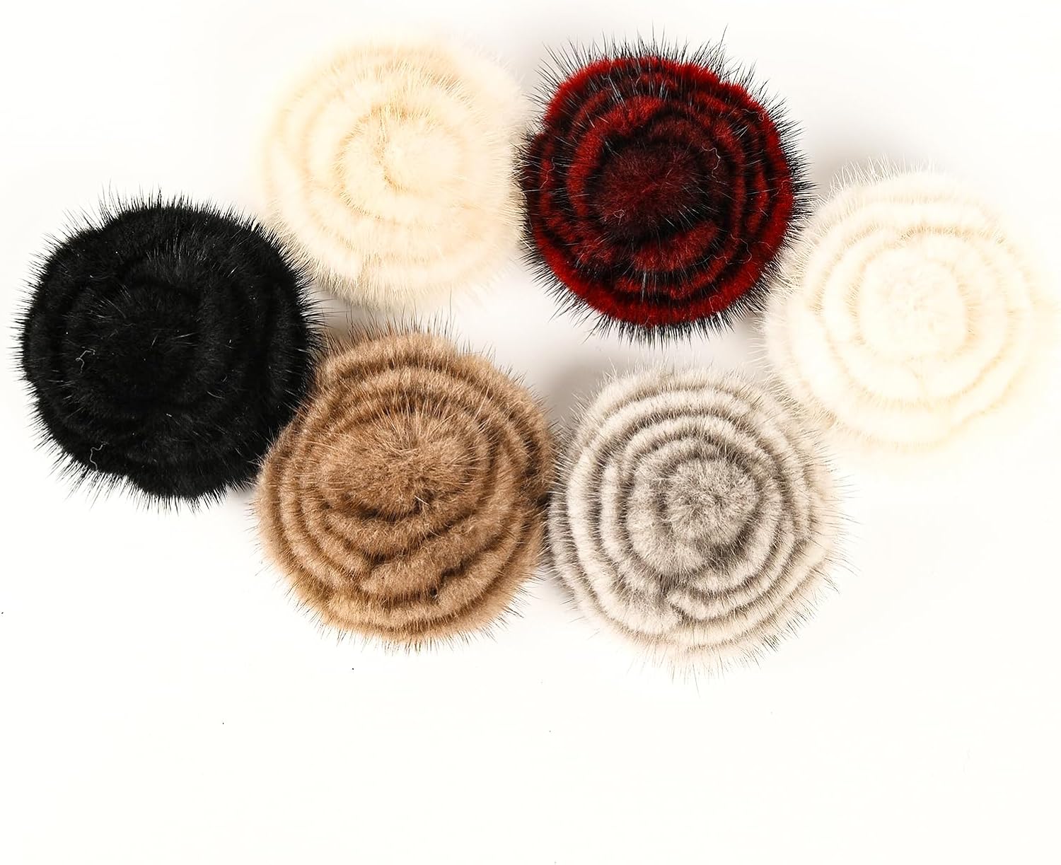 Elegant Mink Fur Red Rose Brooch 3D Real Fur Pin for Womens Girls Floral Brooch Clothing Bag Scarf Decoration Shawl Pins Jewerly - Image 4