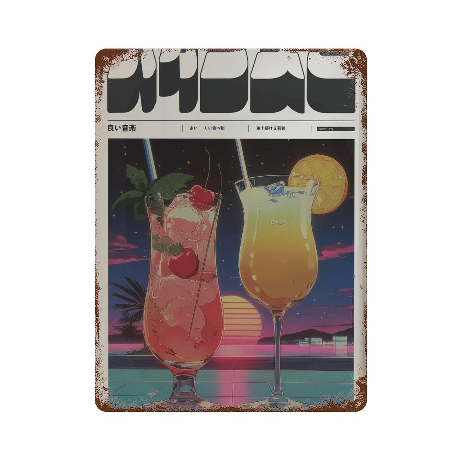 xiaoxiaoshen Cocktail Drinks. Y2k Indie Wall Decor Art Metal Tin Poster Modern Home Decor Art Home Bar Shop Decorations Vintage Sign 40x30cm