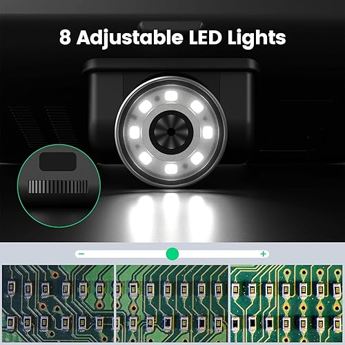 Miniatura 8 de GLG210 Microscopio digital IPS de 10.1 pulgadas para adultos, microscopio de monedas para monedas de error con luz para visión completa, microscopio