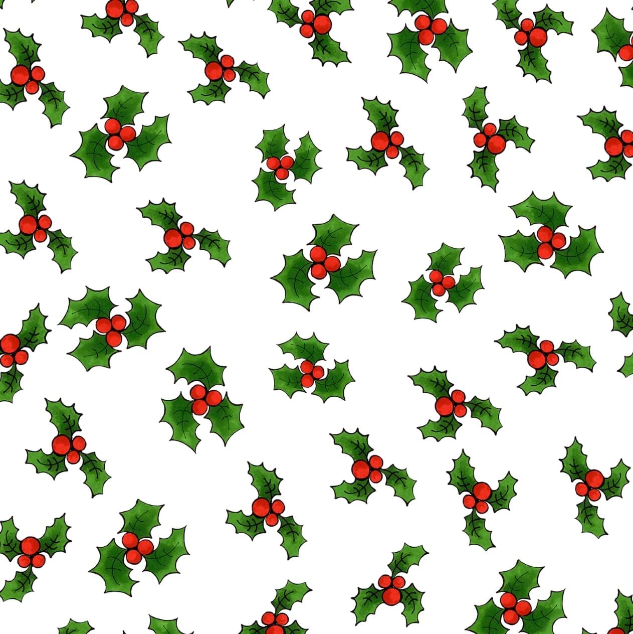 Lotsa Holly White Fabric by The Yard for Quilting