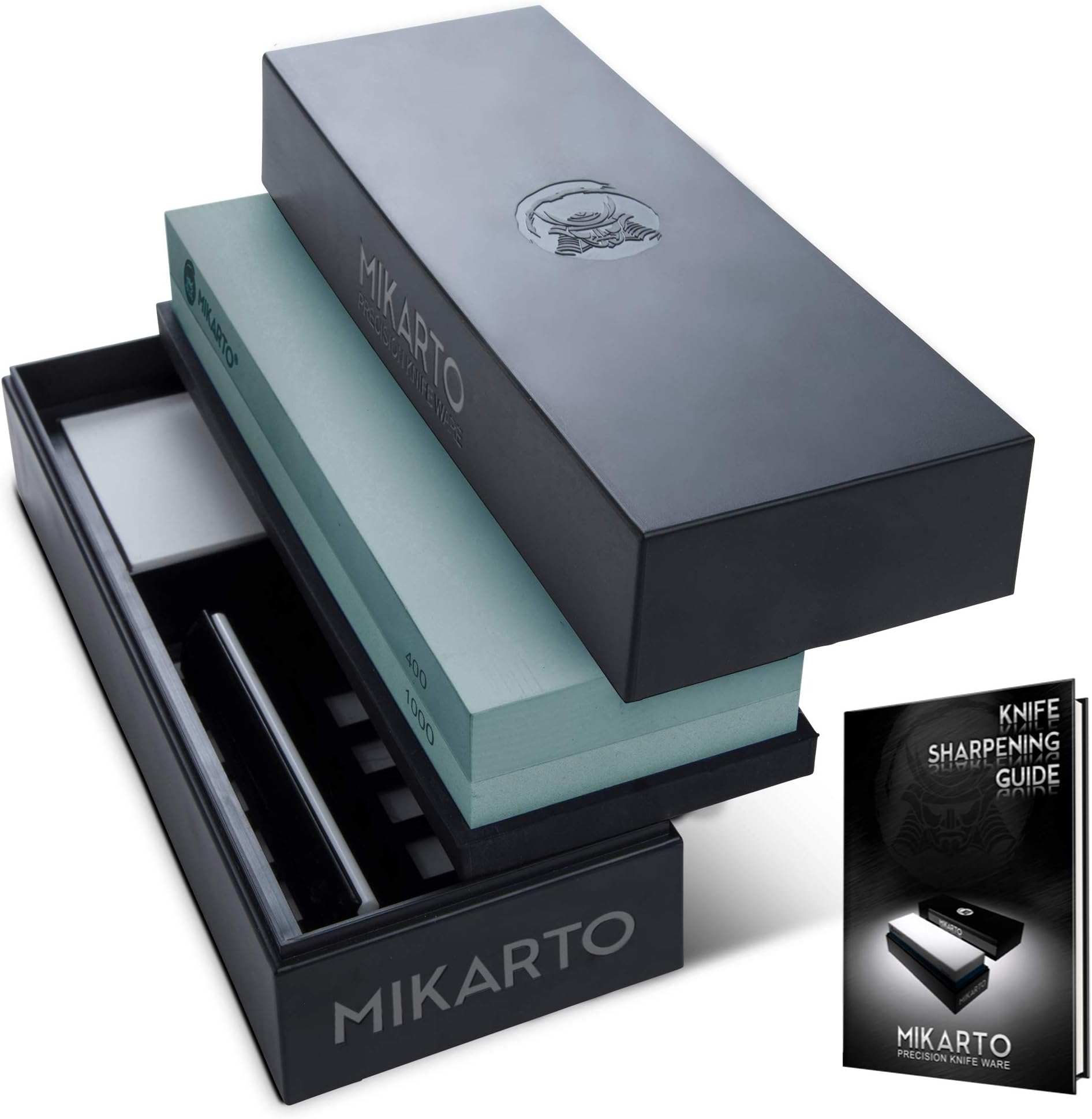 Professional Knife Sharpening Stones | Dual Grit Whetstone 400/1000 | Premium Whetstone Sharpening Blade Kit | Wet Stone Knife Sharpener Set | Two Sided Polishing Stone for Kitchen & Chef Knives