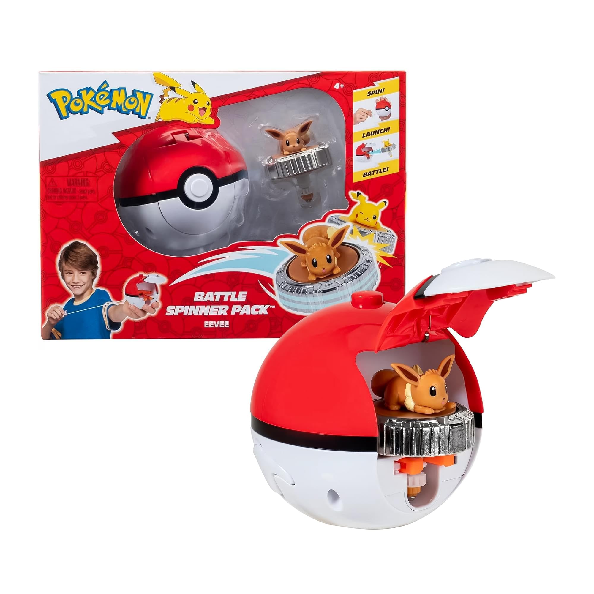 Pokémon PKW4399 - Battle Spinner - Evoli, offizielles Spielset