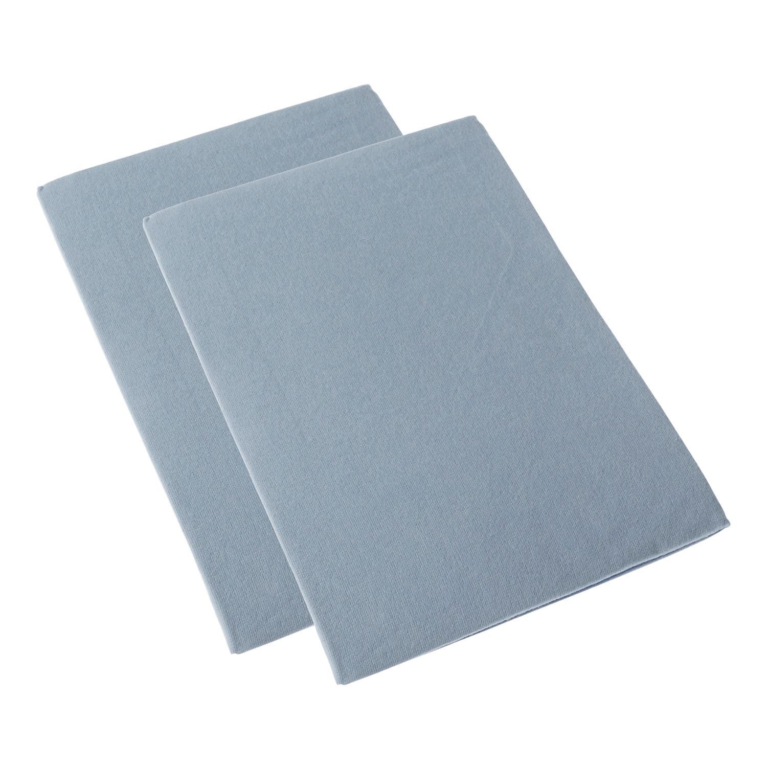Homescapes Unisex Blue Brushed Cotton Fitted Cot Sheet Pair 100% Cotton In