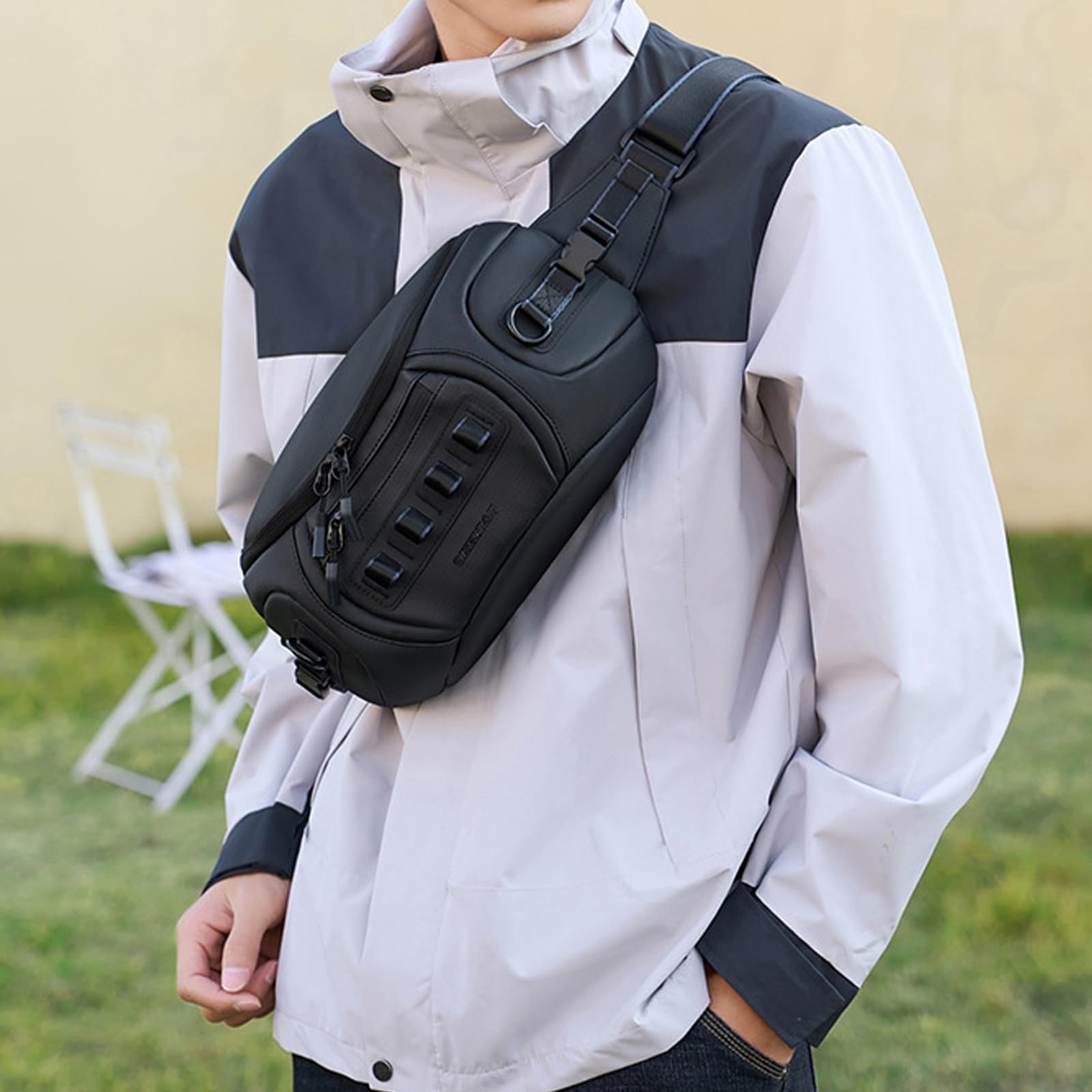 Multi strato DSLR Camera petto Bag Spazioso Interno Ergonomico Spalla Pack con Cinghia Adjsutable Crossbody Bag Camera Chest