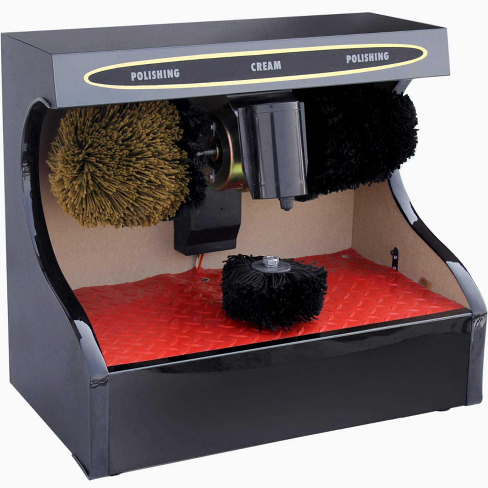 JFGCTYHXY Shoe polisher, Dual Motors,Infra Sensor, Home Or Commercial Hotel Leather in Lobby,Electric Shoe Shine Machine(Black)