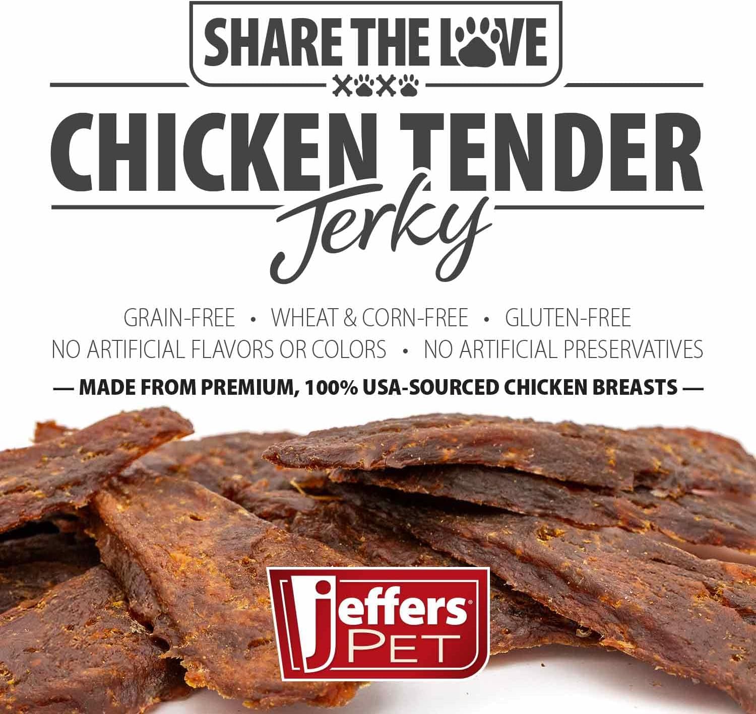 Jeffers Chicken Jerky Dog Treats 24 oz Bag | Grain Free High Protein Soft Chewy Pet Snacks | USA Made Natural Chicken Breast Tender for Dogs, Puppies, Training, Rewards, Healthy Treats - 2 Pack