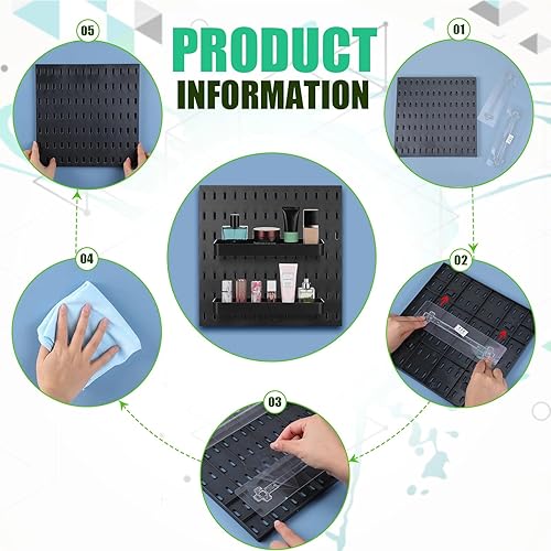 Miniatura 3 de Juego de 22 piezas de combinación de tablero de clavijas de 33 x 22 pulgadas y 16 accesorios para tablero de clavijas cubos de almacenamiento para