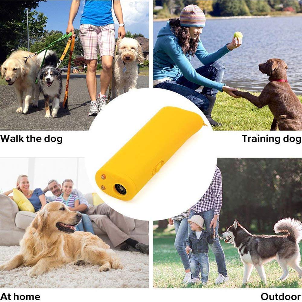Répulsif ultrasonique pour Chien à LED, 3 en 1 répulsif ultrasonique pour Animaux de Compagnie Anti-aboiement, entraîneur de contrôle de répulsif de Formation de Chien