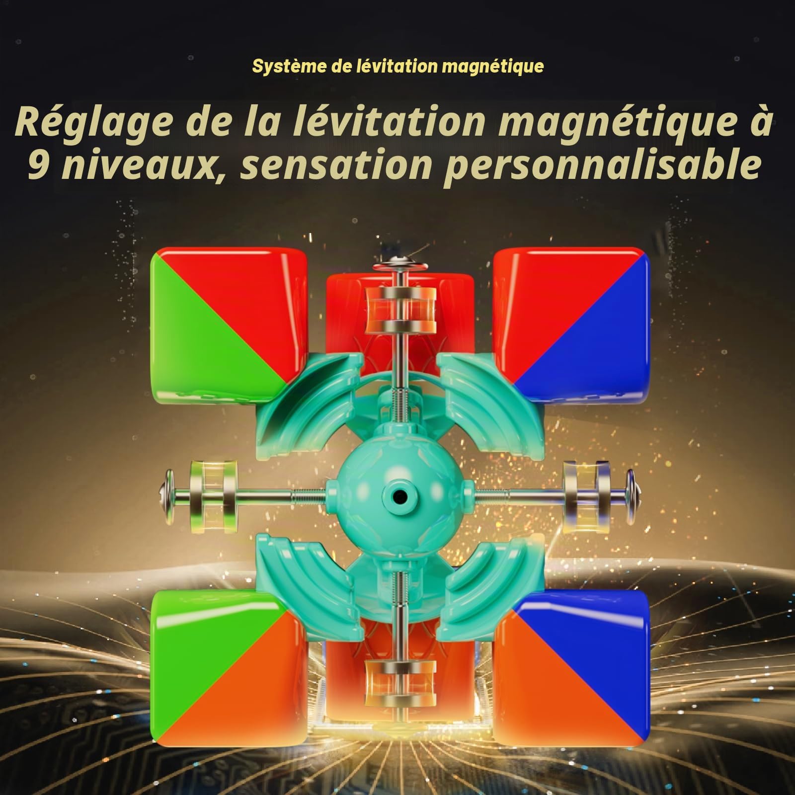 Moyu RS3M V5 SE 2025 Ball Core UV Coated 3x3 SpeedCube, 3x3 Puzzle sans autocollant RS3M V5 MagLev Master Cube Cadeau pour Speed Cuber (MagLev + Ball Core Magic Clothes)