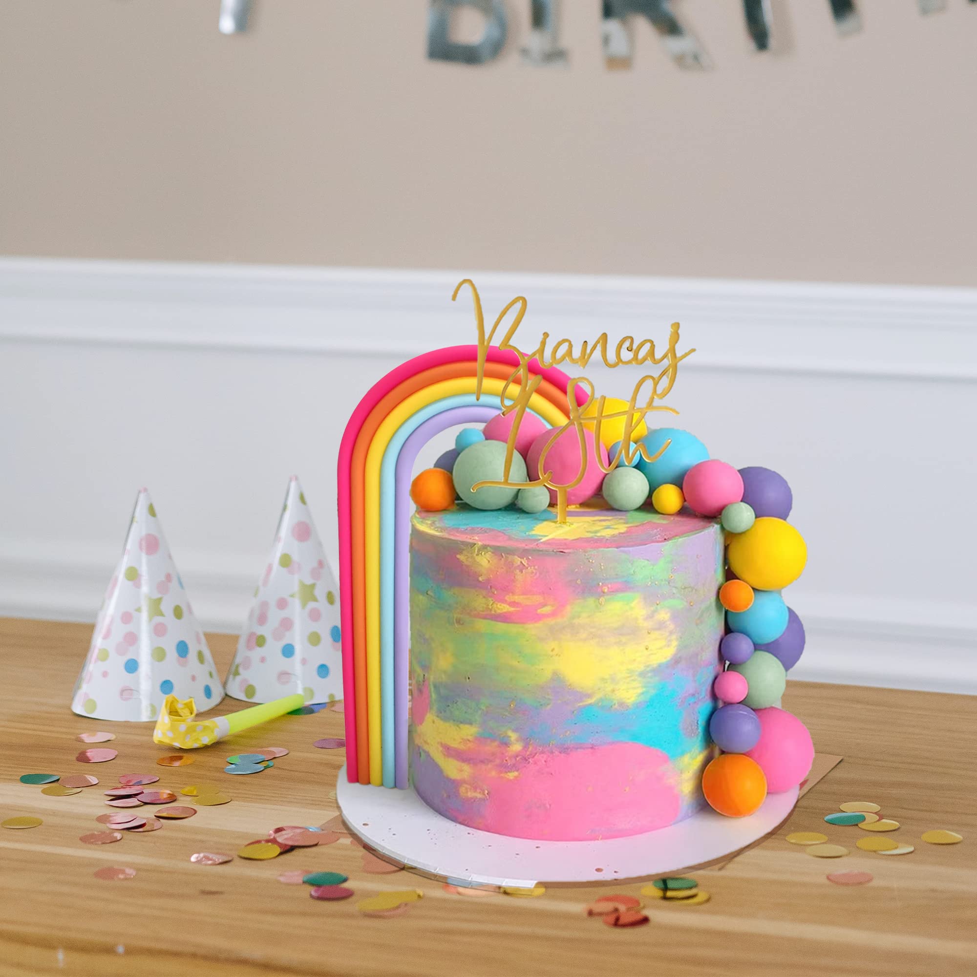 Namalu 126 Pcs Colorful Ball Cake Toppers Rainbow Foam Balls - View #2