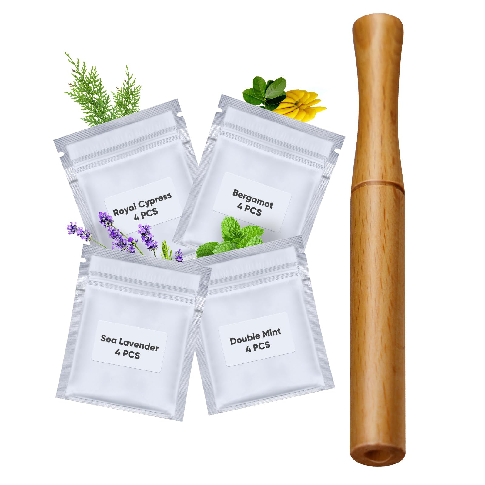 Wooden Inhaler Upgraded with Extracts of Multiple Herbal extracts, Improving Breathing and Oral Air Freshening, Inhaler for Oral Support Habit Replacement-F812