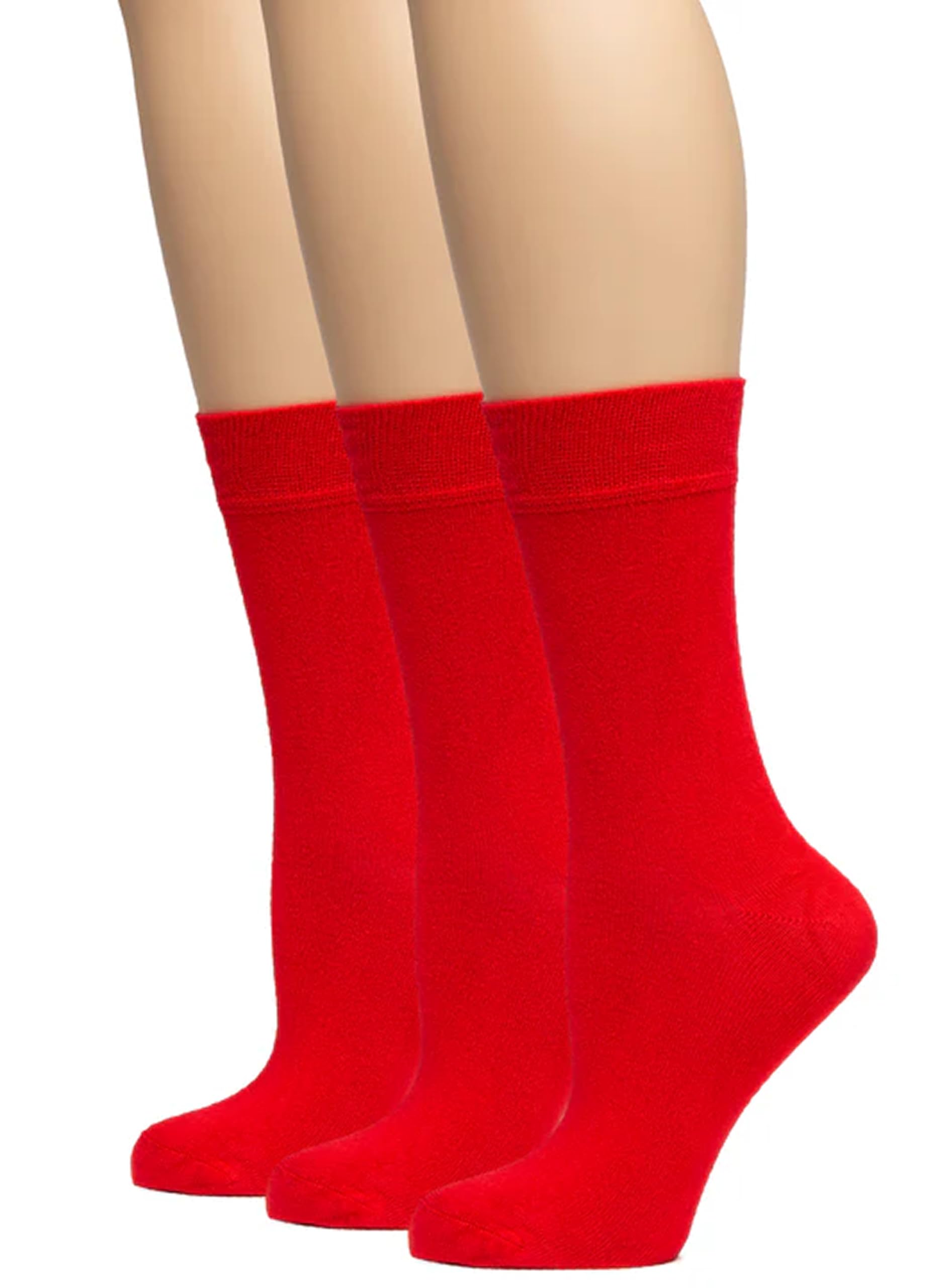 Hugh Ugoli Women's Thin Soft Rayon Derived from Bamboo Crew Socks for Dress, Trouser, Seamless Toe &amp; Non-Binding, 5-8/9-11