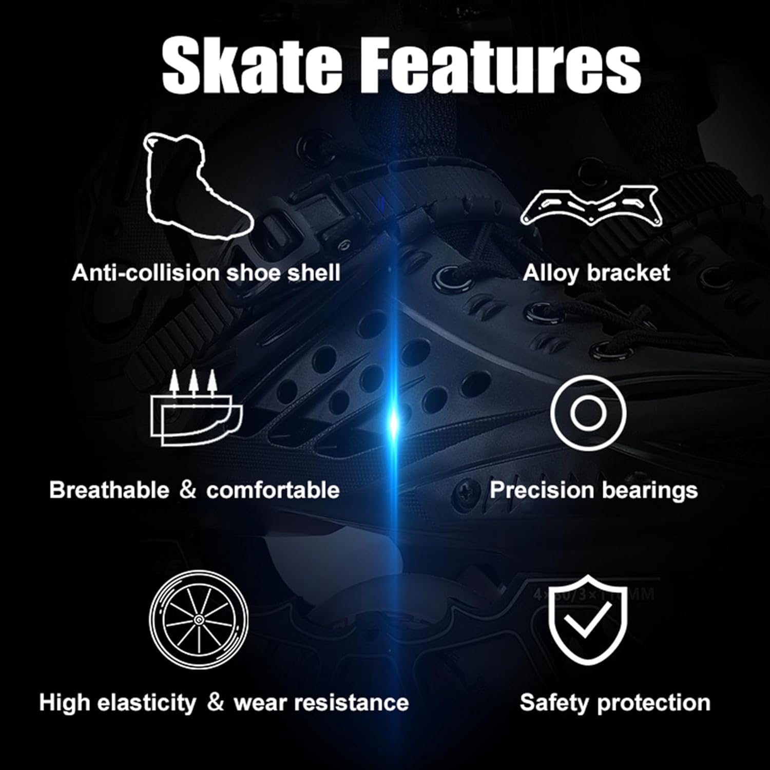 Inline Speed Skates Adult for Women Men, Professional Roller Skates Outdoor, 3 Wheels Racing Skates with 110MM Wheels ＆ Washable Lining, Unisex