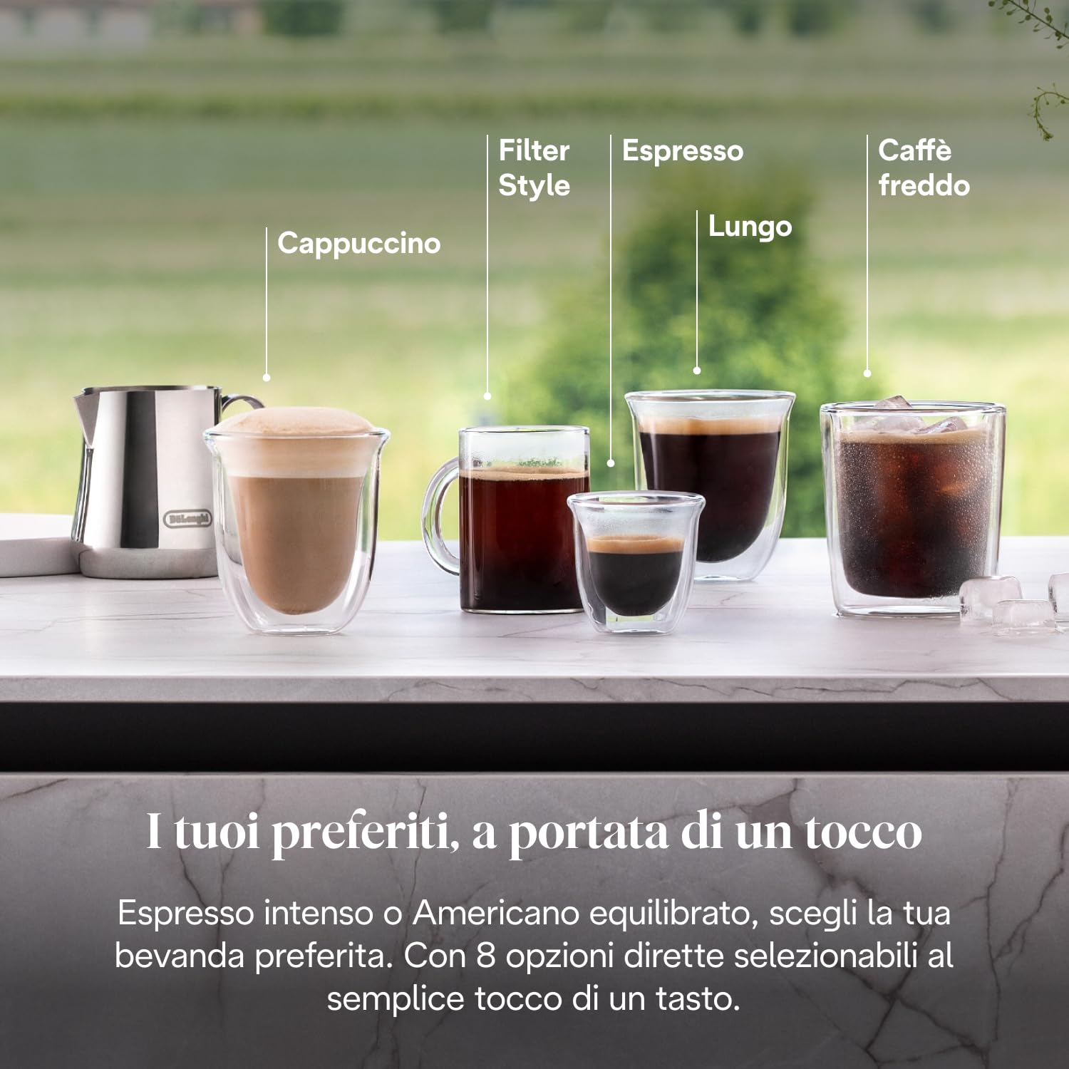 De’Longhi Rivelia – Perfetto Macchina da Caffè Automatica, Montalatte Classico, 8 Bevande in un Solo Tocco, Display Touch a Colori, Contenitori Chicchi di Caffè Intercambiabili, Nero (EXAM440.35.B)
