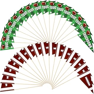 36 Pcs Football Party Supplies Football Pennant Flags Hand Held Paper Pe...