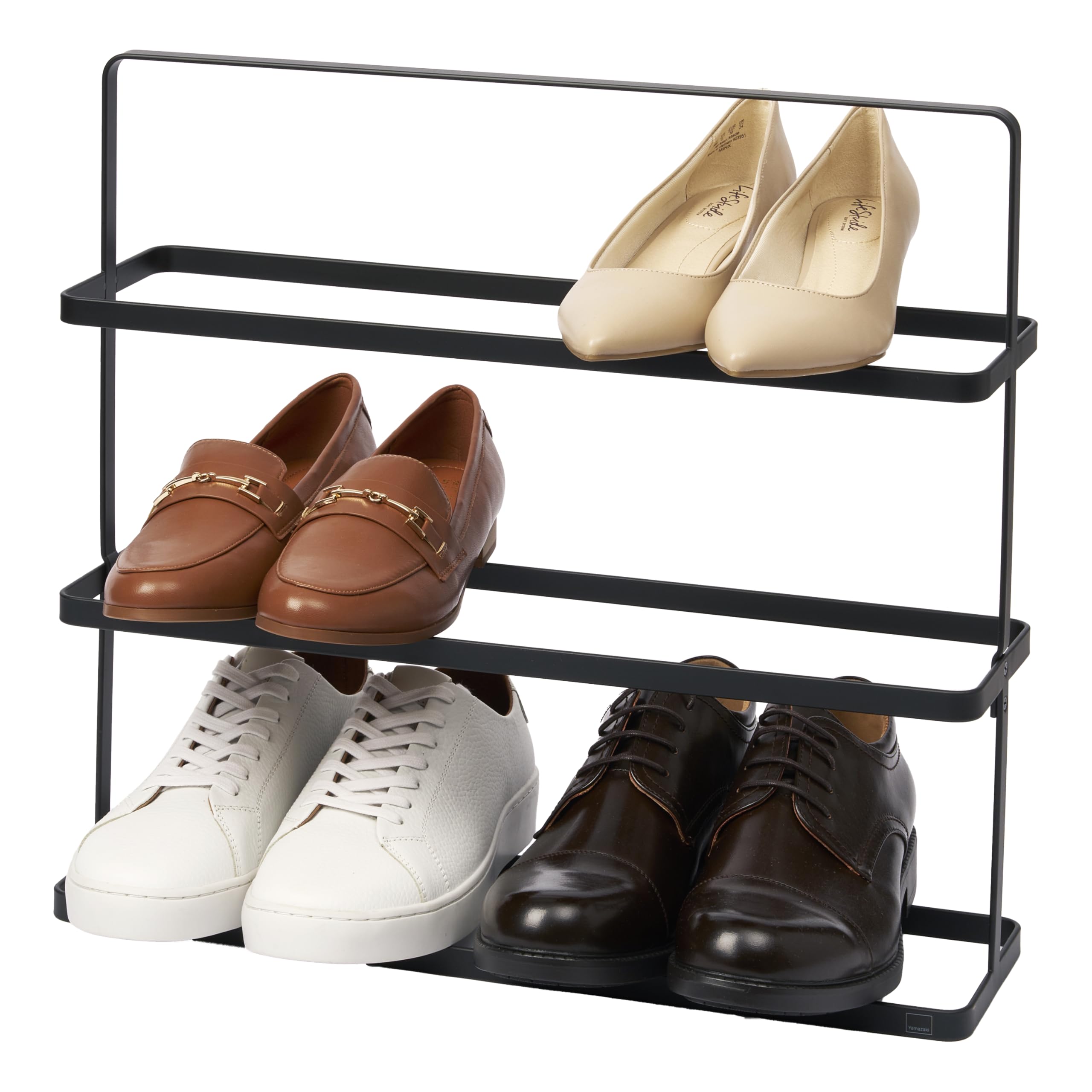 YAMAZAKI Home Tower Compact Modern Metal Shoe Rack, 18" - Steel - Holds 6 to 9 Shoes