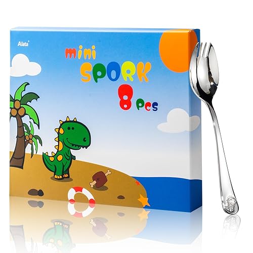 Alata Mini Sporks, 8-Pack Food-grade Stainless Steel Mini Sporks for