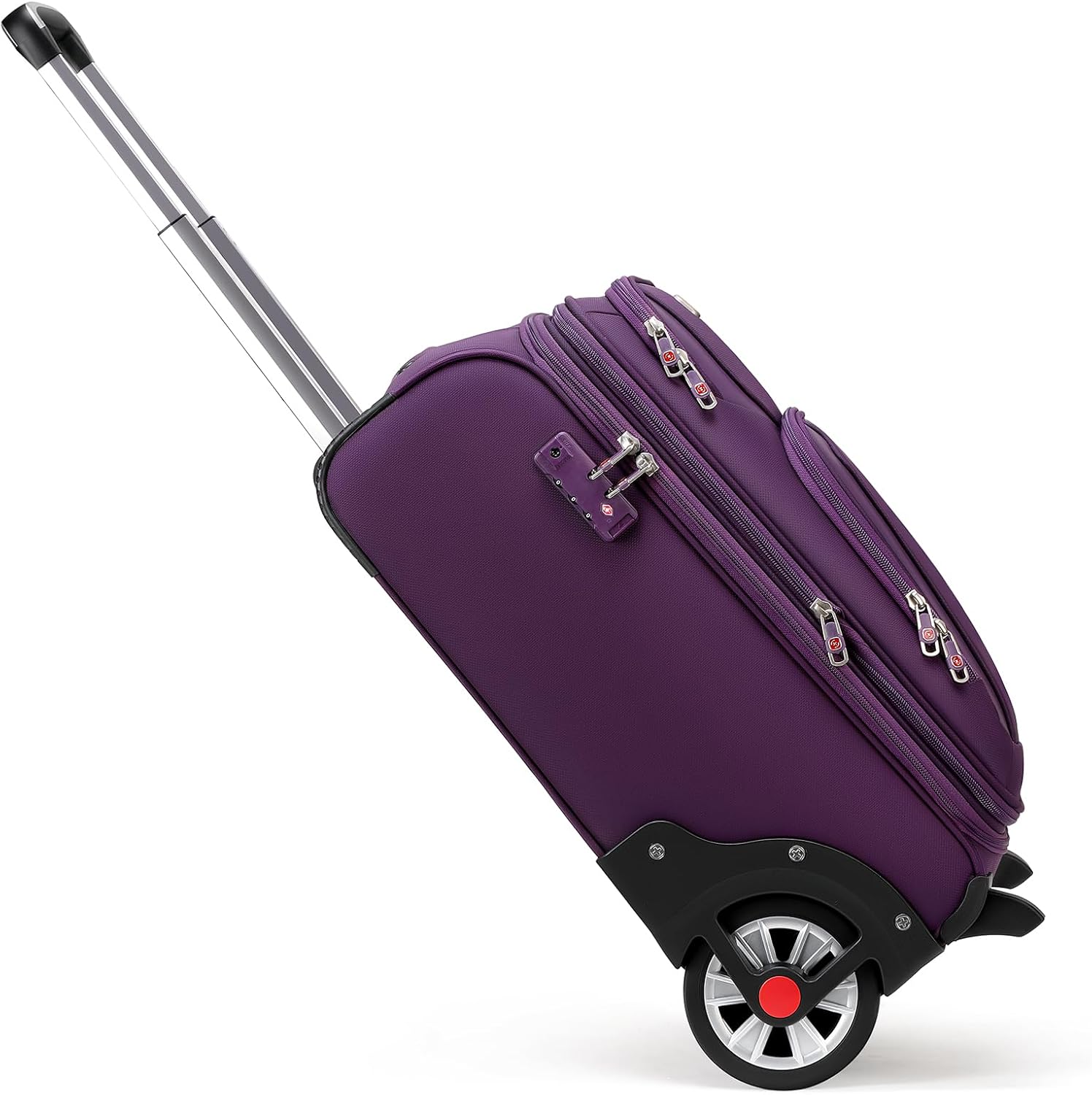 Laduga Softside Expandable Luggage with Large Wheels Carry-On Luggage Suicase (Purple, 21-Inch) Purple 21-Inch