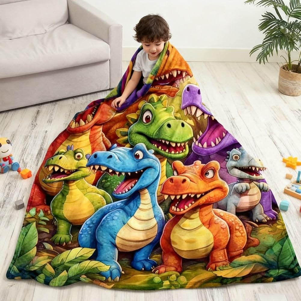 Amazon.com: Cute Smiling Dinosaurs HD Digital Print Flannel, Ultra
