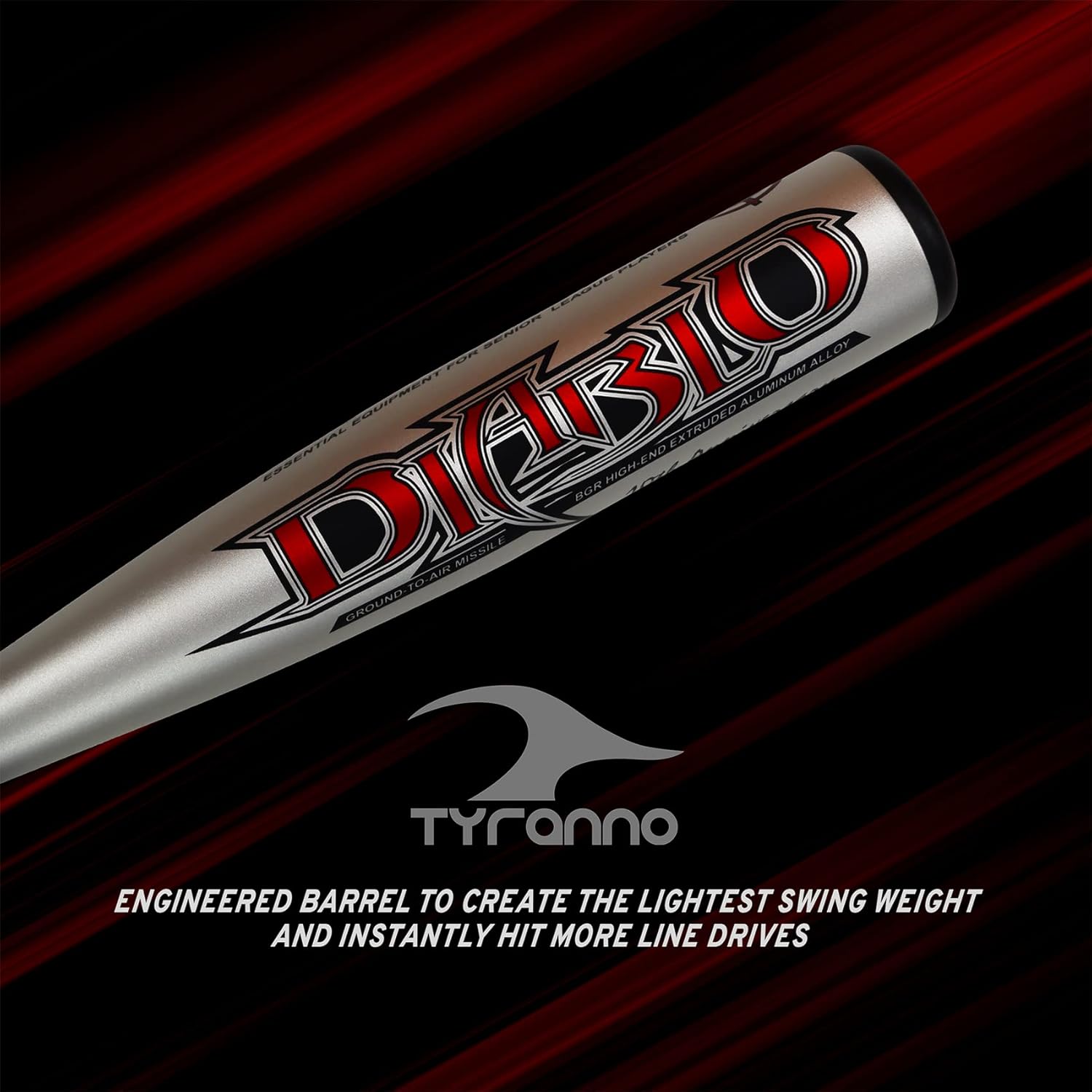 Tyranno Sports Diablo Aluminum Baseball Bat, Powerful Pro Bats for Highschool, College, Youth Players - 33"/28oz : Sports & Outdoors