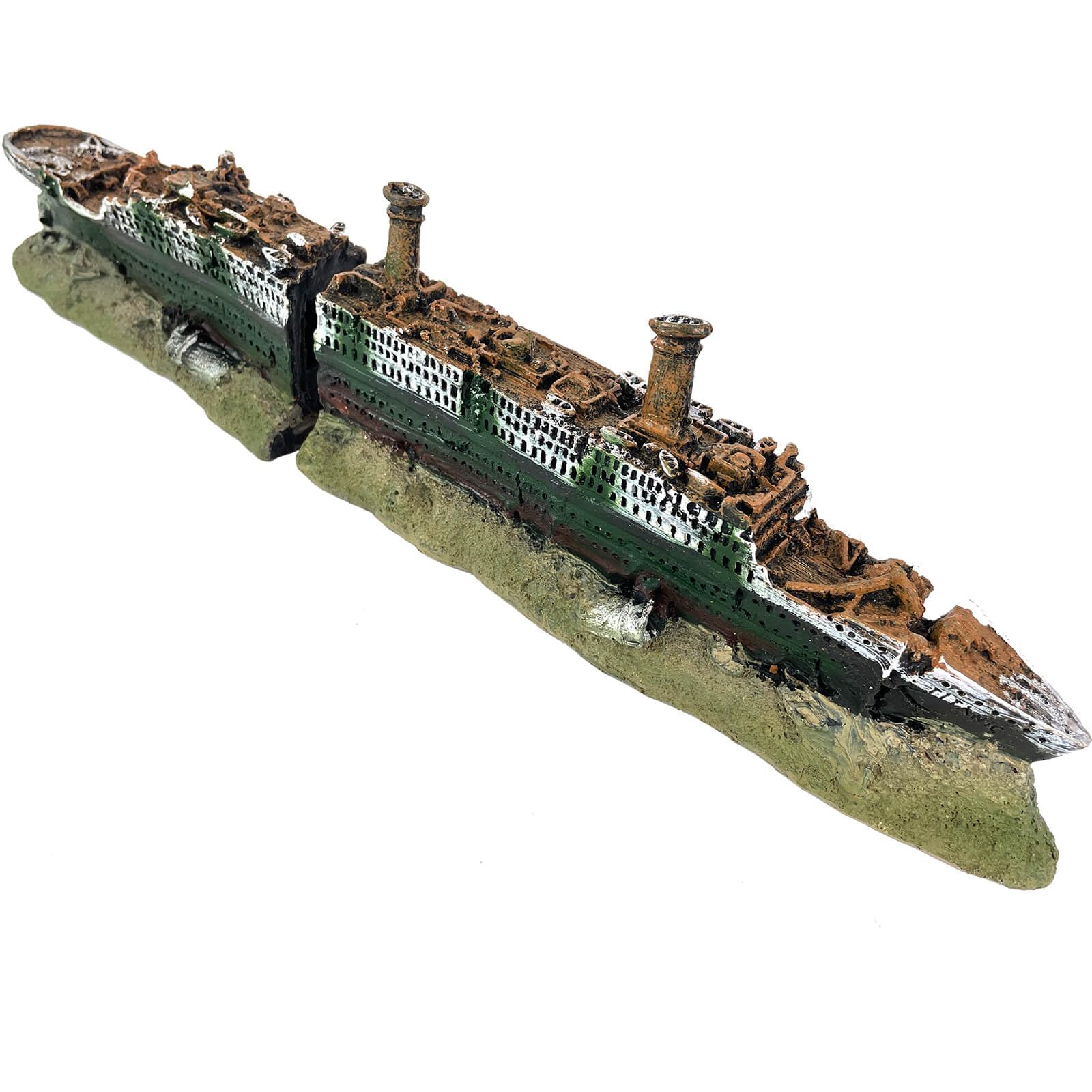 Titanic wrak akwarium dekoracja akwarium, dekoracja akwarium, długość 36,6 cm
