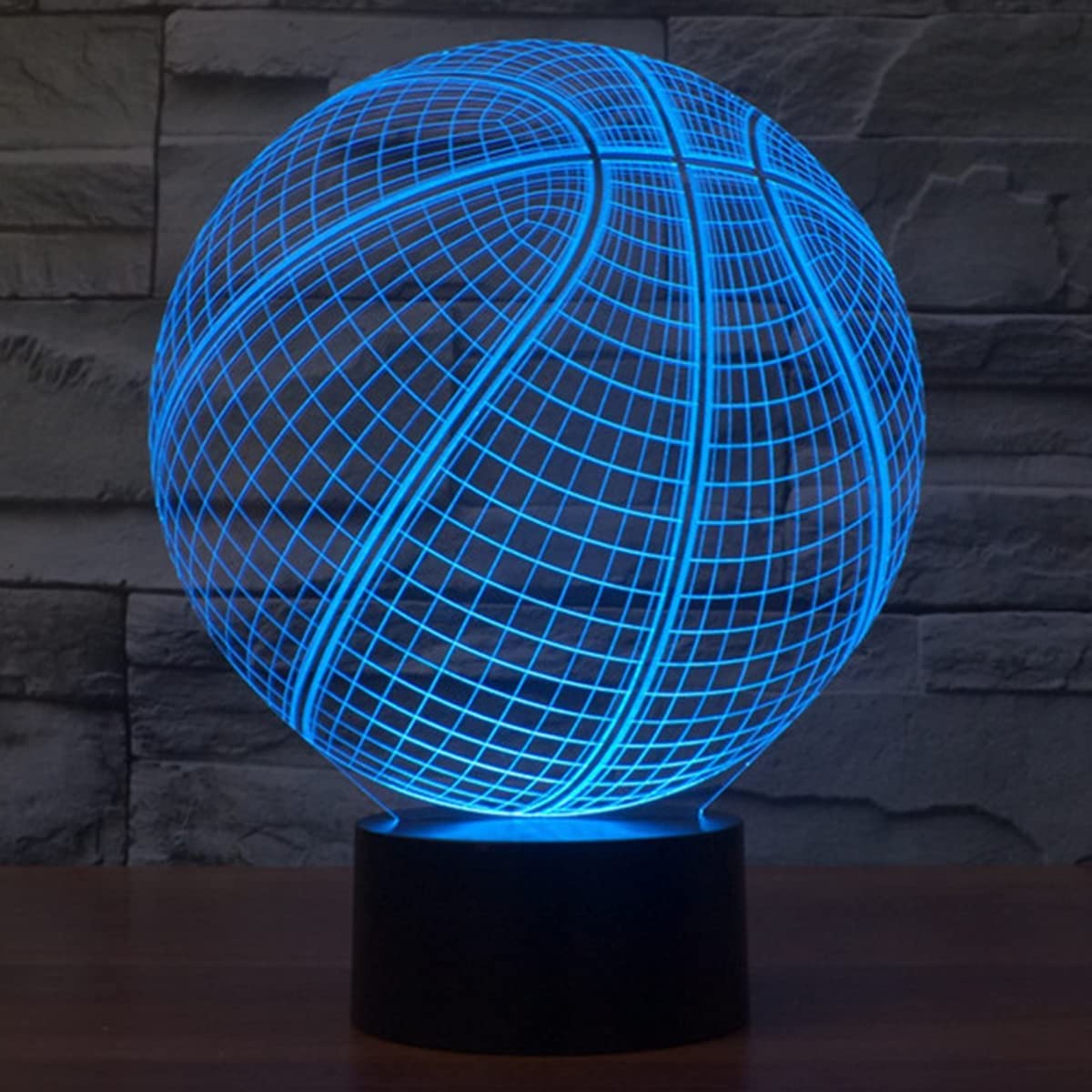 SUPERRUIDALONG Balón de baloncesto 3D Control remoto 16 luces de noche de colores ilusión acrílico LED mesa lámpara de noche niños dormitorio escritorio decoración cumpleaños regalo Navidad