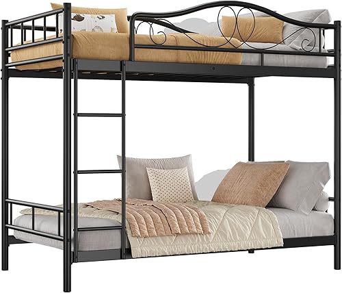 Miniatura 22 de GAOMON Marco de cama de hierro moderno y elegante con cabecera y estribo, estructura de soporte firme, marco de cama de plataforma de metal, no