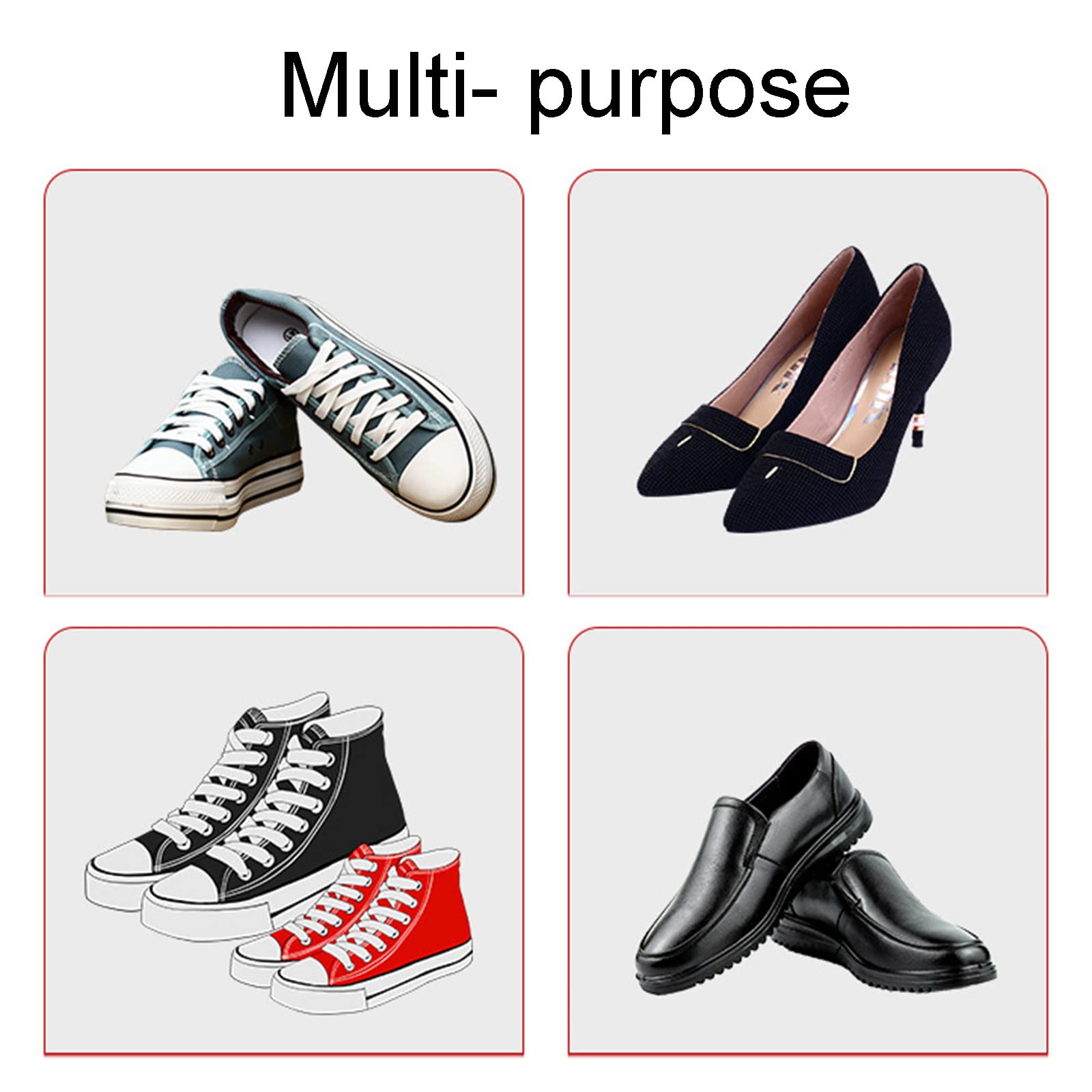 luoshaPUCY Calzascarpe Universali, Calzante per Scarpe con Foro Facile da Appendere, Acciaio Inossidabile Shoe Horn 16cm, Adatte per Tutte Le Scarpe