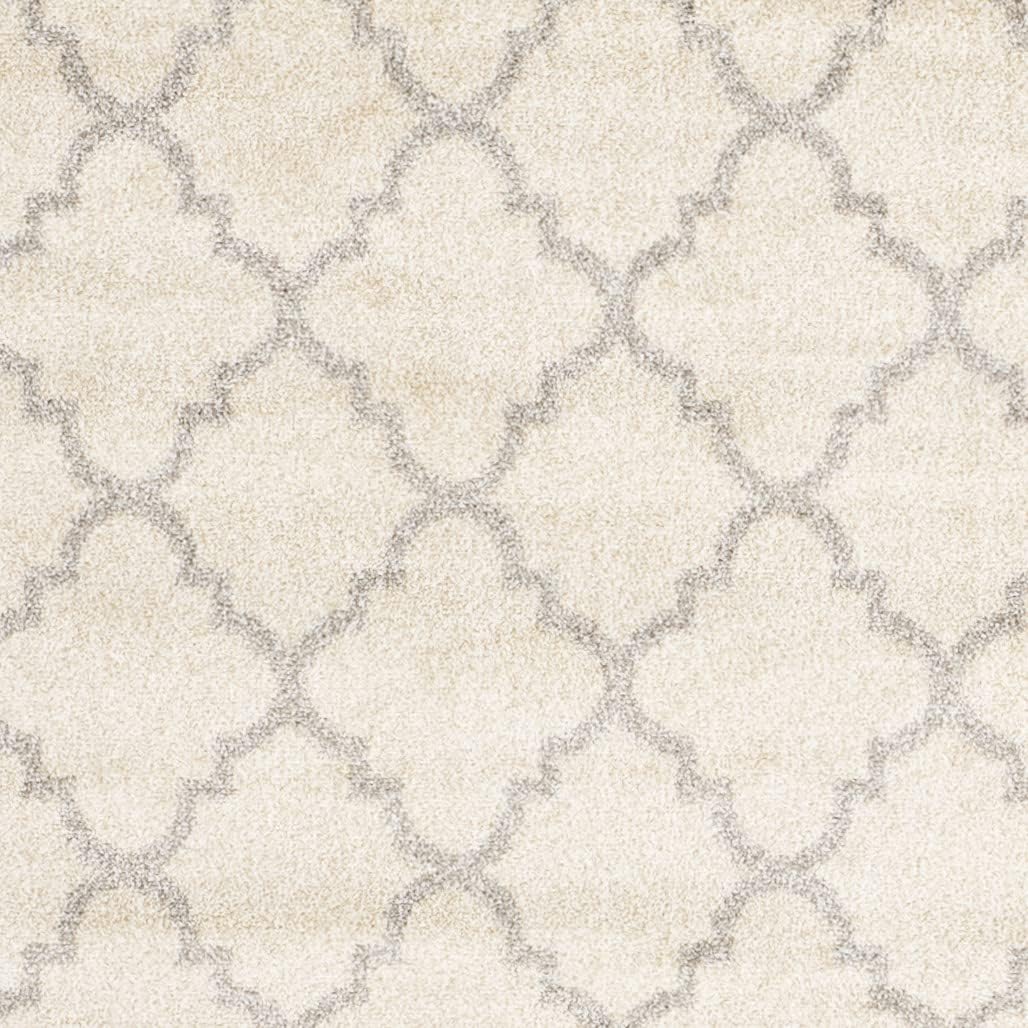 SAFAVIEH Amherst Collection Area Rug - 7' Square, Beige & Light Grey, Moroccan Trellis Design, Non-Shedding & Easy Care, Ideal for High Traffic Areas in Living Room, Bedroom (AMT422E)