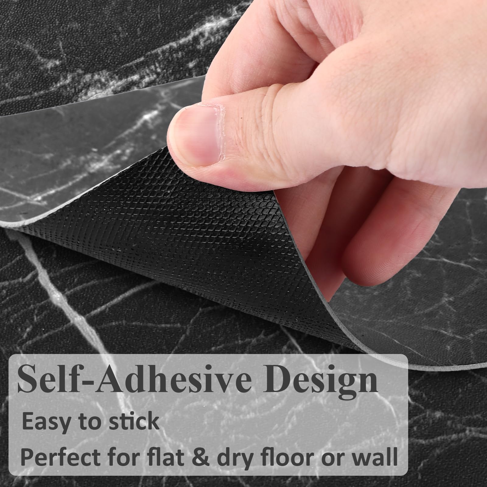 CYEER 40 Stück Vinylboden Selbstklebend (3,6m²) – 30x30cm PVC Bodenfliesen in Marmor-Optik Schwarz – Wasserfester Bodenbelag für Küche, Bad & Wohnzimmer – DIY Klebefliesen für schnelle Renovierung